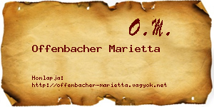 Offenbacher Marietta névjegykártya